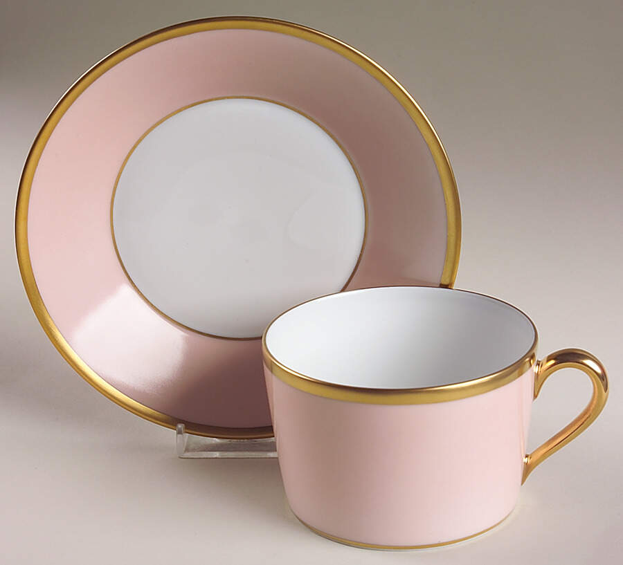 Arc En Ciel  Soft Pink (Rose Opale) Breakfast Cup & Saucer Set by Charles Field Haviland-1