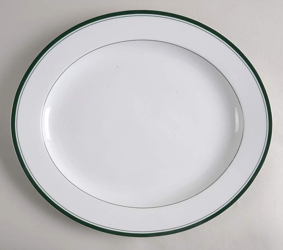 Novi Green 13" Oval Serving Platter by Cooks Club-1