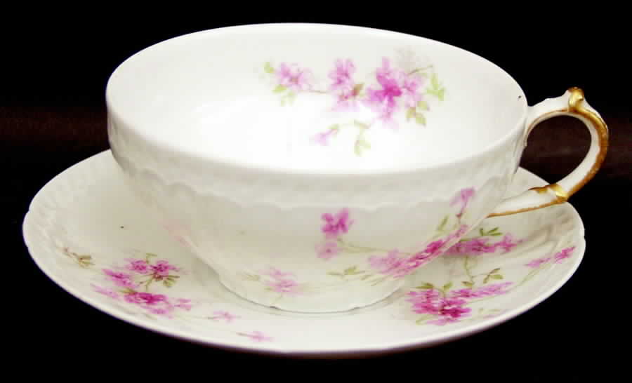 CHF487 Flat Cup & Saucer Set by Charles Field Haviland-1