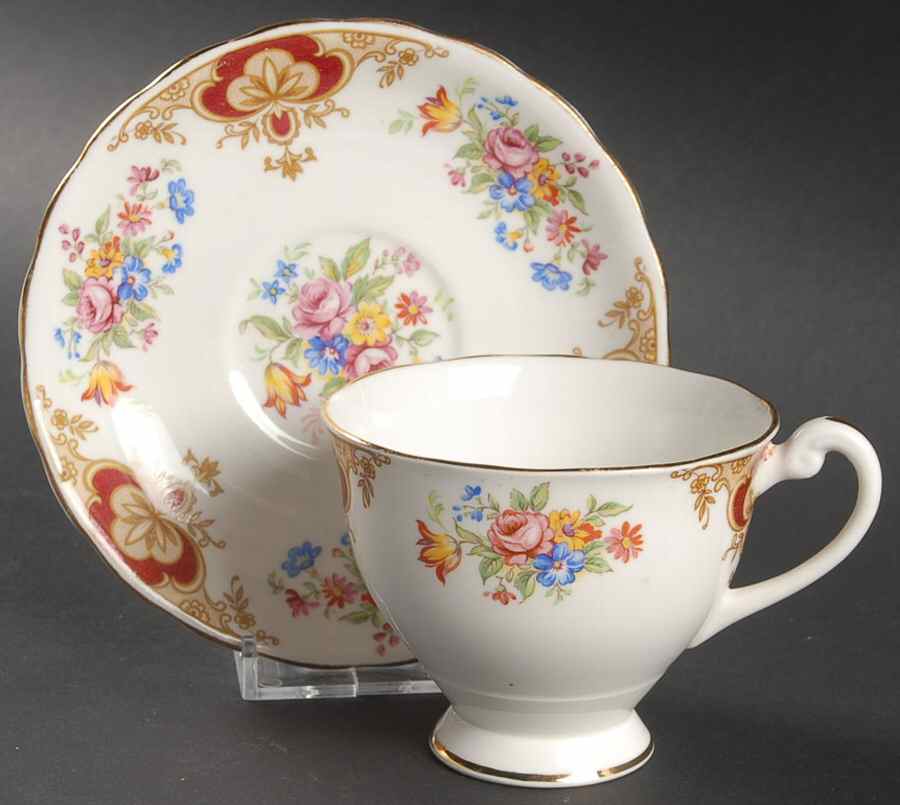 CN4 Footed Cup & Saucer Set by Clarence (England)-1