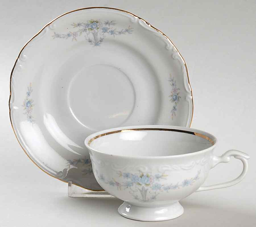 CHZ12 Footed Cup & Saucer Set by Chodziez-Poland-1