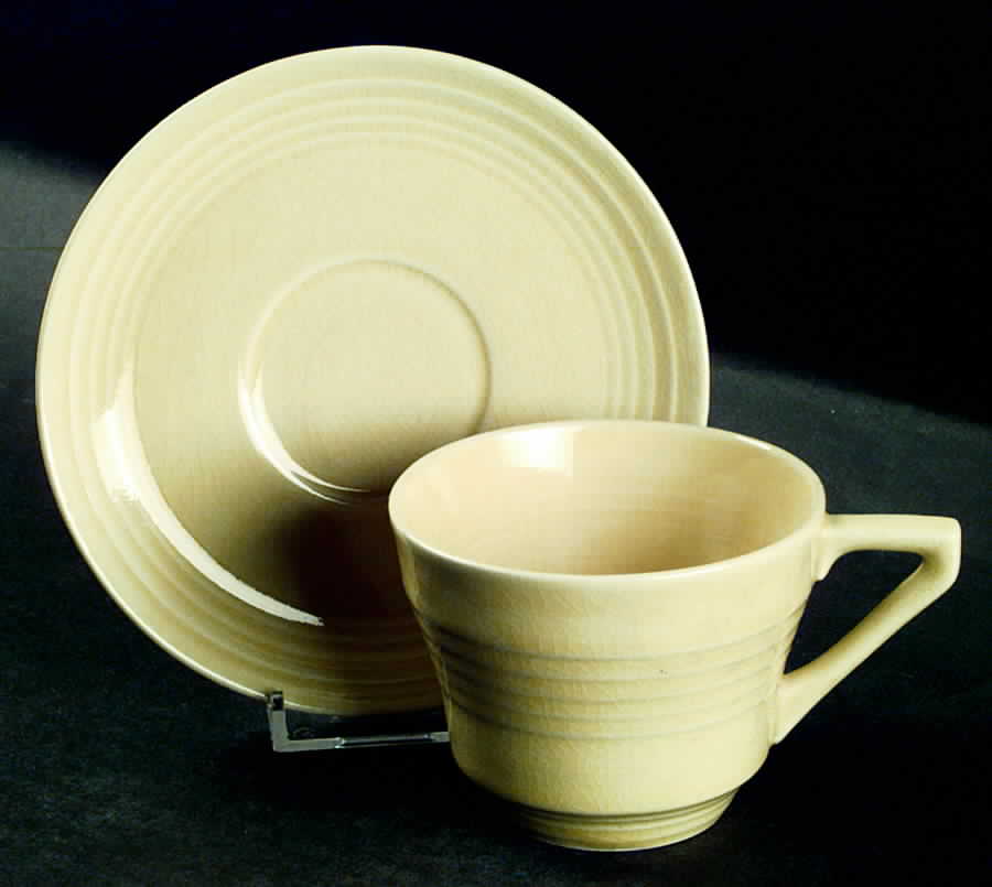 Zephyr Yellow Flat Cup & Saucer Set by Cronin-1
