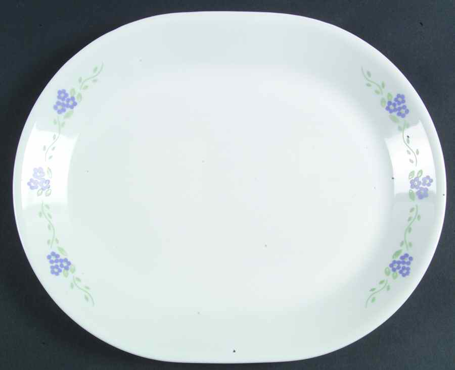 Forget Me Not 12" Oval Serving Platter by Corning Corelle-1