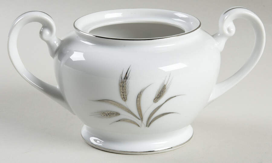 Silver Wheat (Rim Shape) Sugar Bowl No Lid by Crest Wood-1