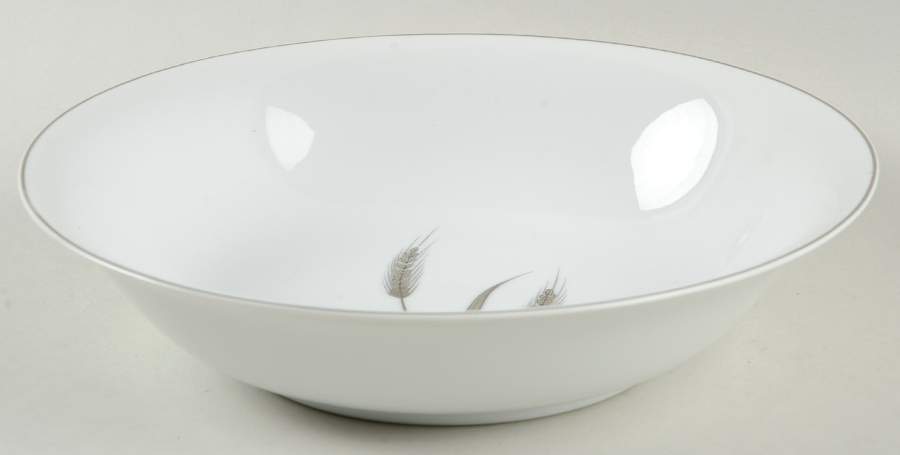 Silver Wheat (Rim Shape) 9" Round Vegetable Bowl by Crest Wood-1