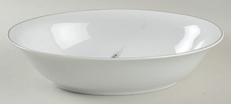 Silver Wheat (Rim Shape) 10" Oval Vegetable Bowl by Crest Wood-1