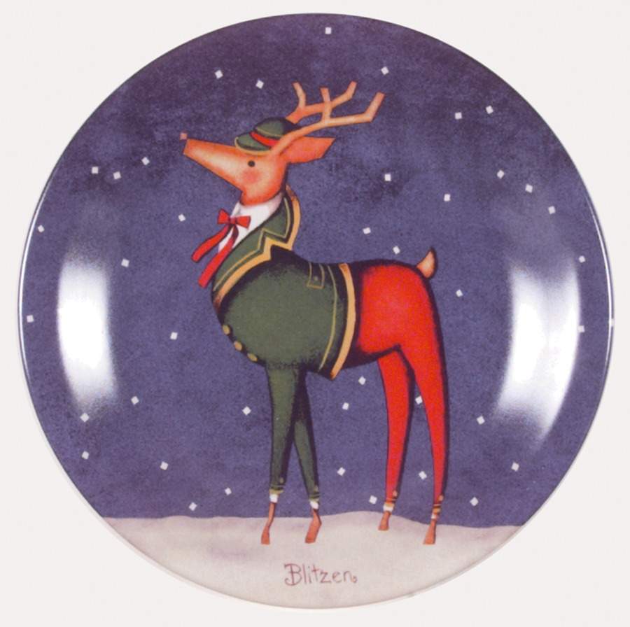 Reindeer Dessert/Pie Plate by Certified International-1