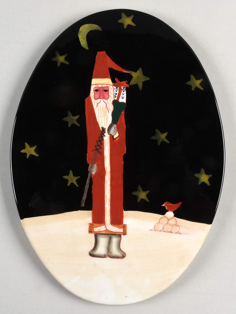 Midnight Santa Cheese Tray by Certified International-1