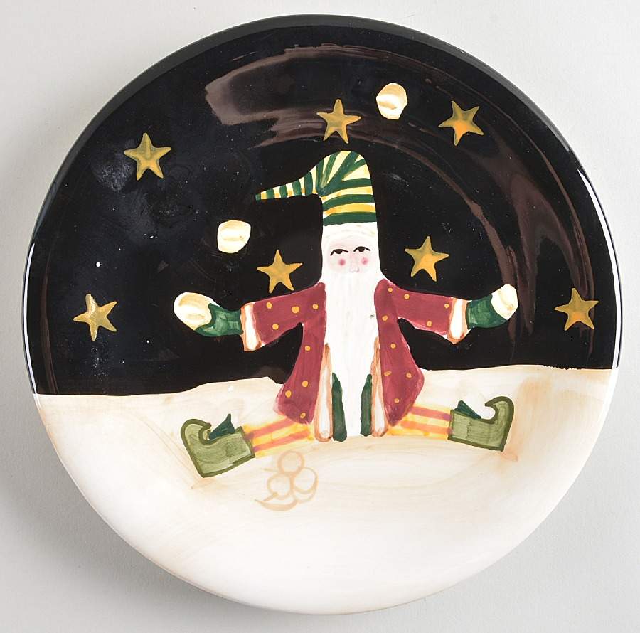 Midnight Santa Dessert/Pie Plate by Certified International-1