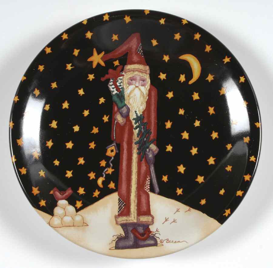 Midnight Santa Dessert/Pie Plate by Certified International-1