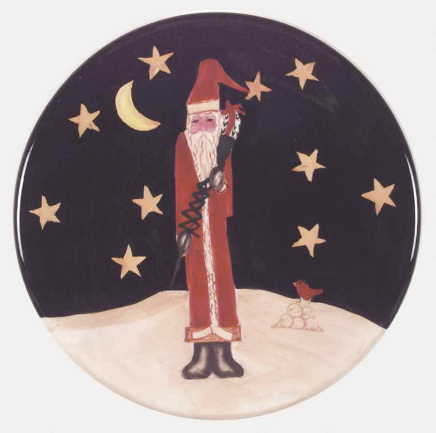 Midnight Santa Dessert/Pie Plate by Certified International-1