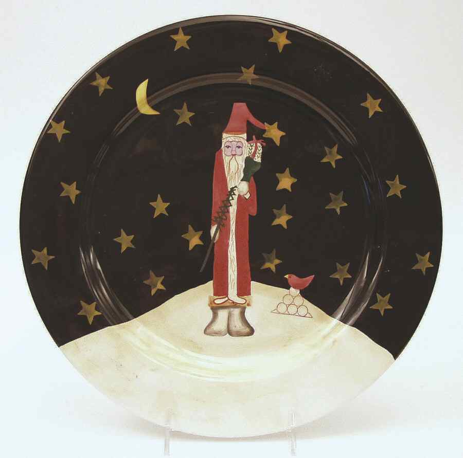 Midnight Santa Service Plate (Charger) by Certified International-1