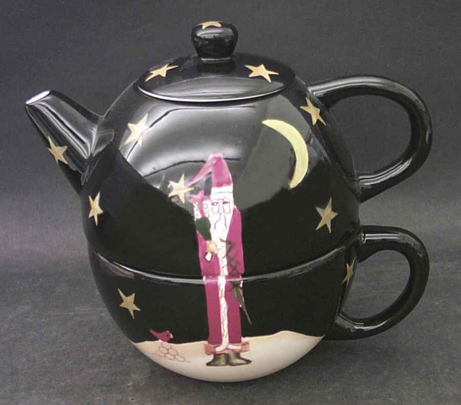 Midnight Santa Individual Teapot & Lid with Cup by Certified International-1