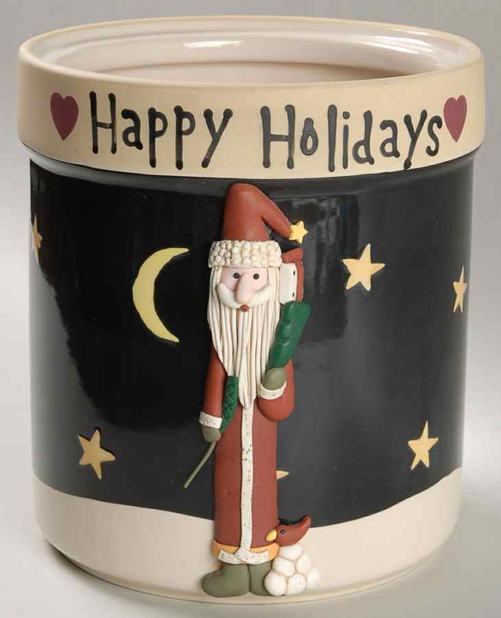 Midnight Santa Cookie Jar No Lid by Certified International-1