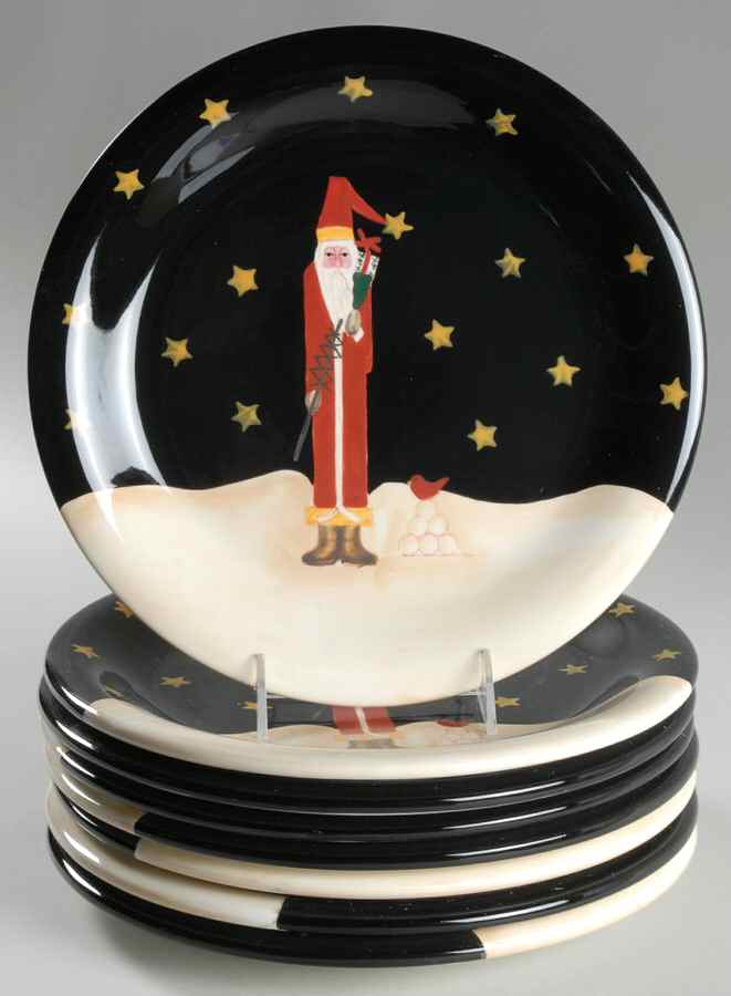 Midnight Santa Dinner Plate - Set of 8 by Certified International-1
