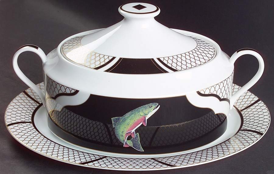 American Waters Tureen & Lid w/Underplate by Lynn Chase-1