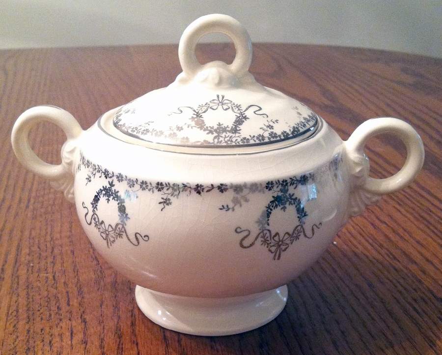 CRP62 Sugar Bowl & Lid by Crown Potteries-1