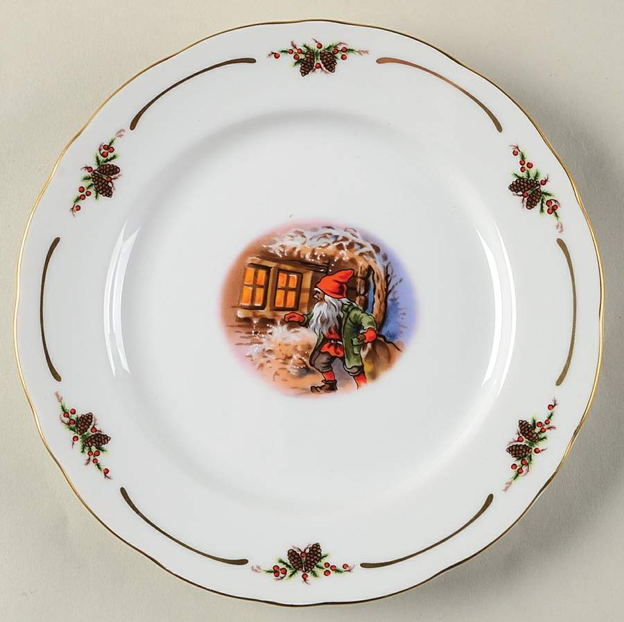 Old Fashioned Christmas Bread & Butter Plate by Christineholm-1