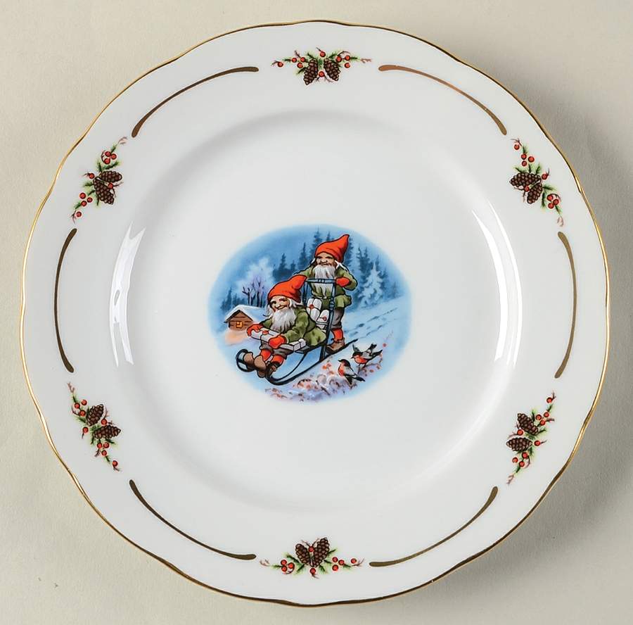 Old Fashioned Christmas Bread & Butter Plate by Christineholm-1