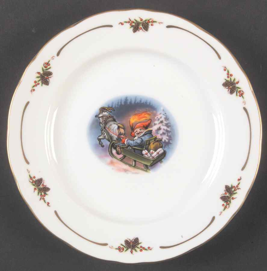 Old Fashioned Christmas Bread & Butter Plate by Christineholm-1