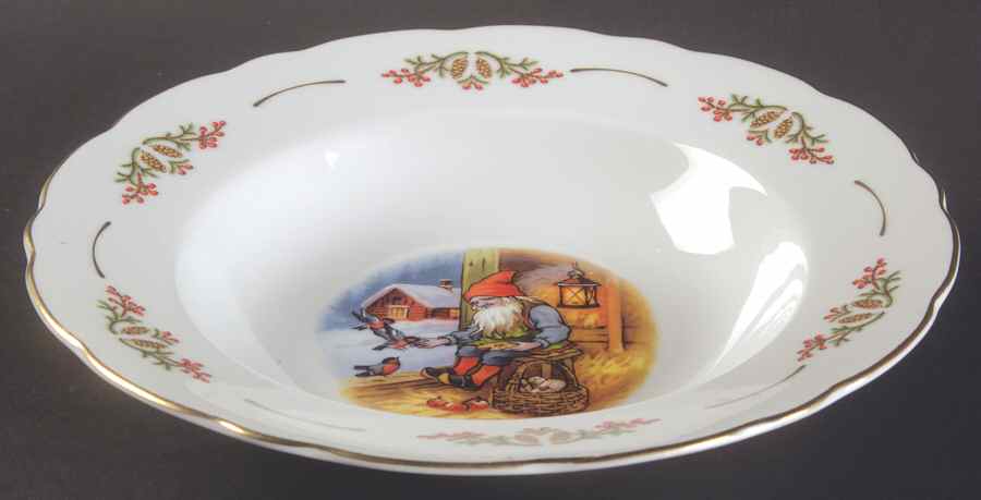 Old Fashioned Christmas Rim Soup Bowl by Christineholm-1