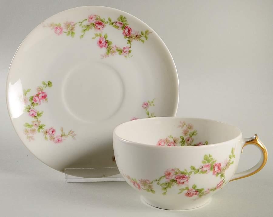 CHF536 Flat Cup & Saucer Set by Charles Field Haviland-1