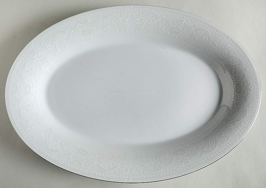 Crochet 14" Oval Serving Platter by Crown Ming-1