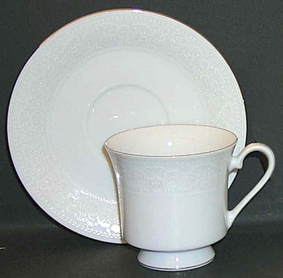 Crochet Footed Cup & Saucer Set by Crown Ming-1