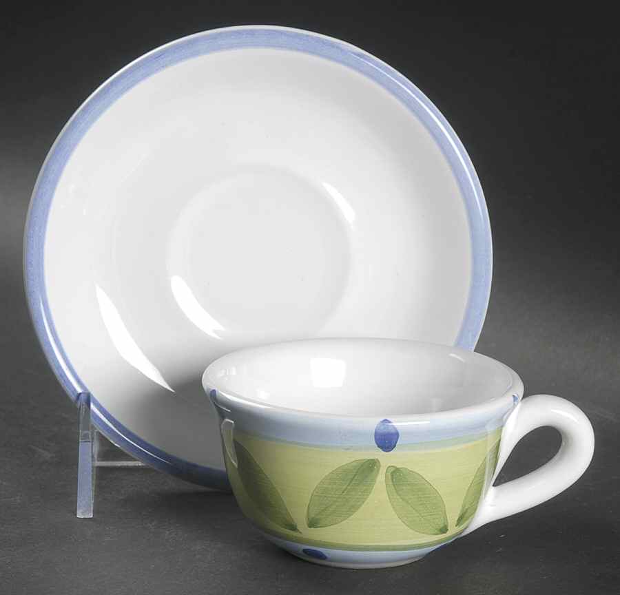 Blue Moon Flat Demitasse Cup & Saucer Set by Caleca-1