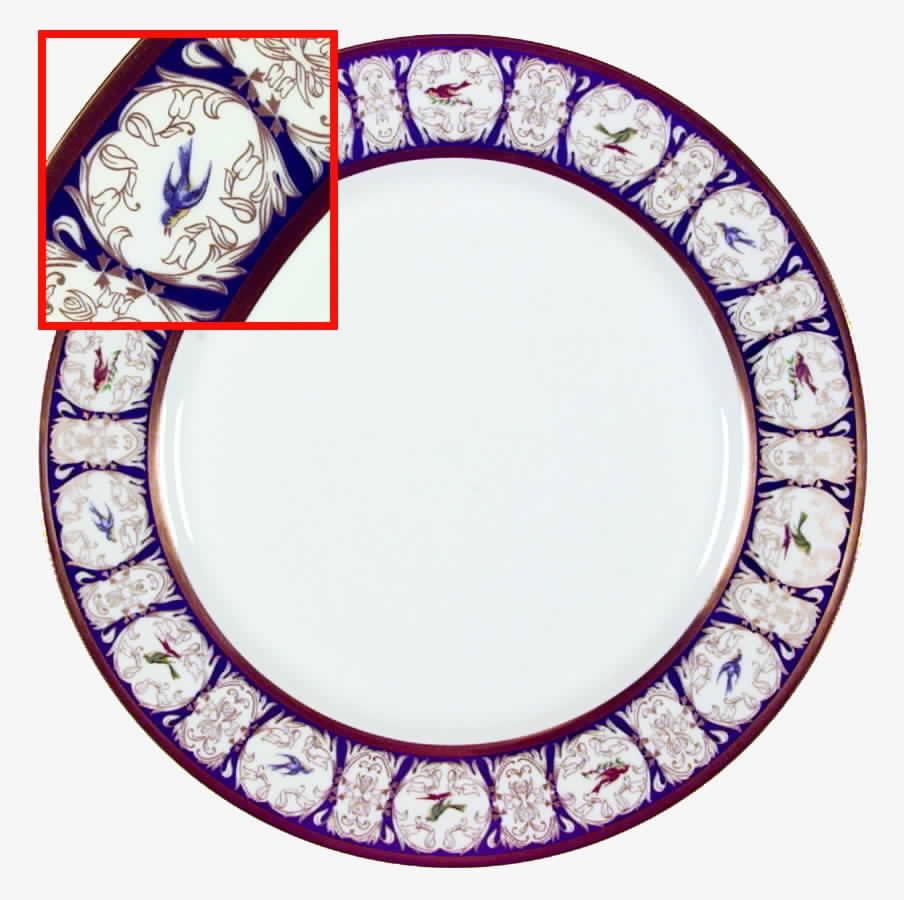 Pompadour Navy Dinner Plate by Charles Field Haviland-1