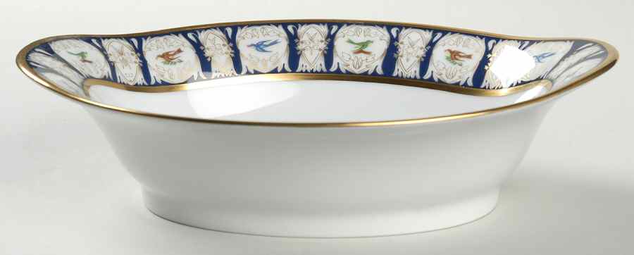 Pompadour Navy 9" Oval Vegetable Bowl by Charles Field Haviland-1