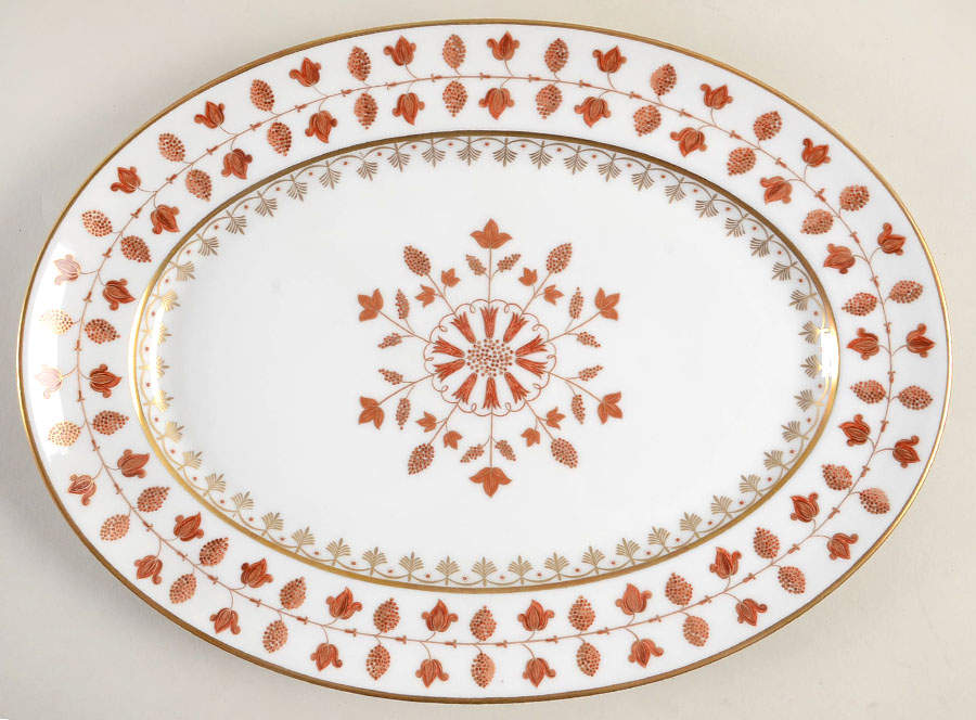 Matignon Rust 14" Oval Serving Platter by Charles Field Haviland-1
