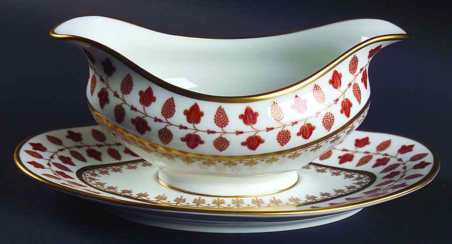 Matignon Rust Gravy Boat with Attached Underplate by Charles Field Haviland-1
