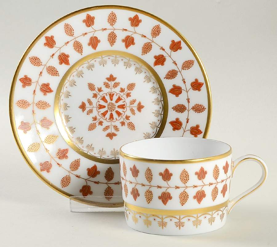 Matignon Rust Flat Cup & Saucer Set by Charles Field Haviland-1