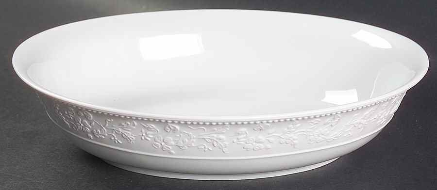 Georgia White 9" Oval Vegetable Bowl by Jean Louis Coquet-1