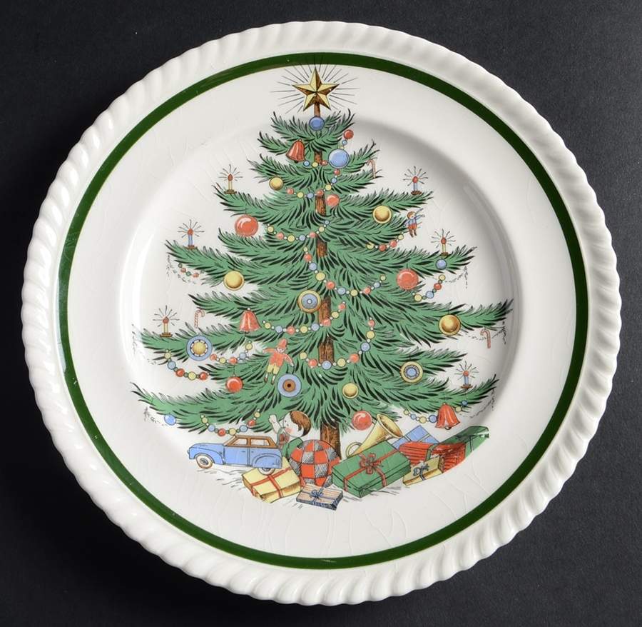 Christmas Tree (Embossed, Swirl) Salad Plate by Cuthbertson-1