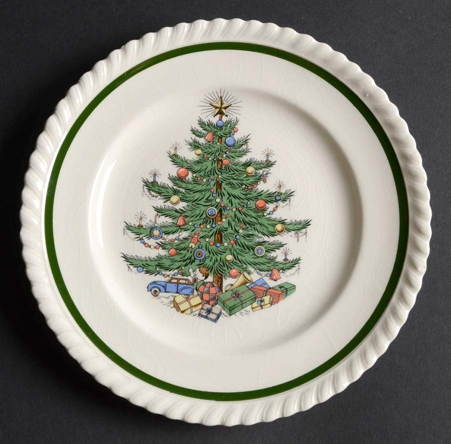 Christmas Tree (Embossed, Swirl) Bread & Butter Plate by Cuthbertson-1