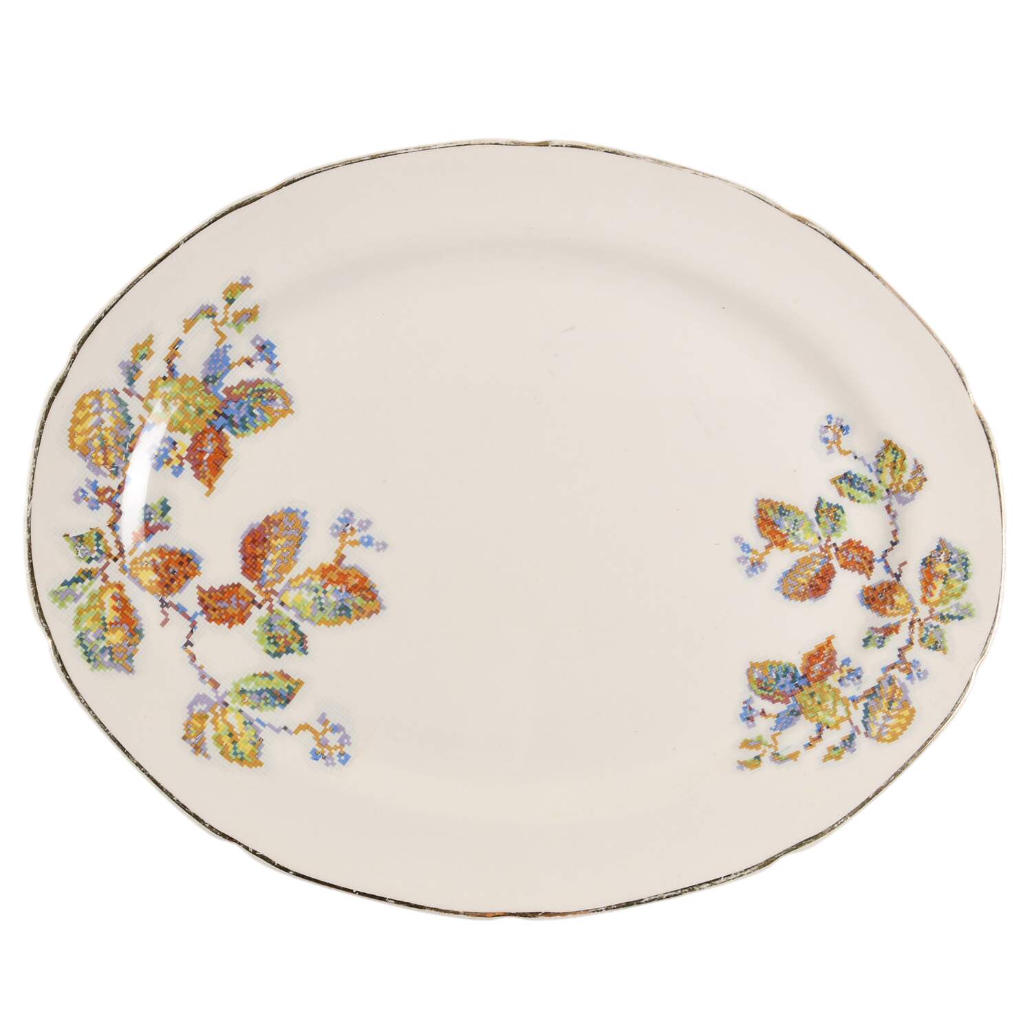 C135 13" Oval Serving Platter by Crooksville-1