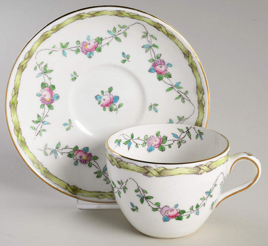F6242 Flat Cup & Saucer Set by Crown Staffordshire-1