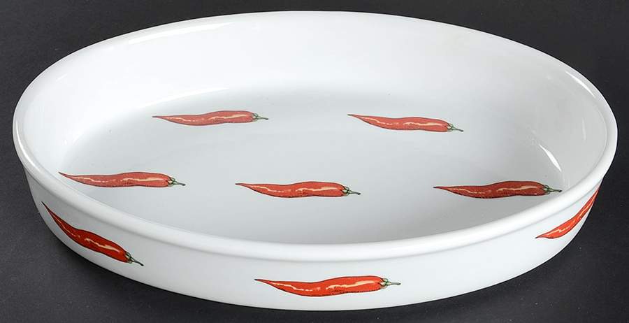 Chili Peppers 13" Oval Baker by BIA Cordon Bleu-1