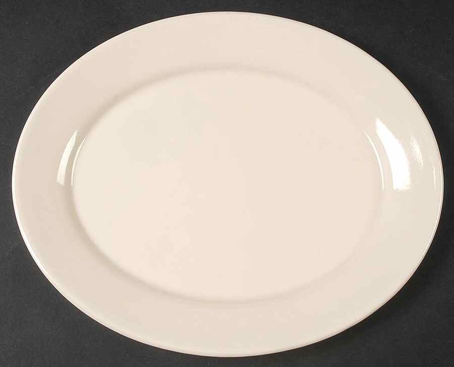 Beige (Rim) 9" Oval Serving Platter by Corning Corelle-1
