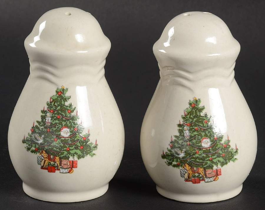 Christmas Time Embossed Salt & Pepper Set by Tabletops Unlimited-1