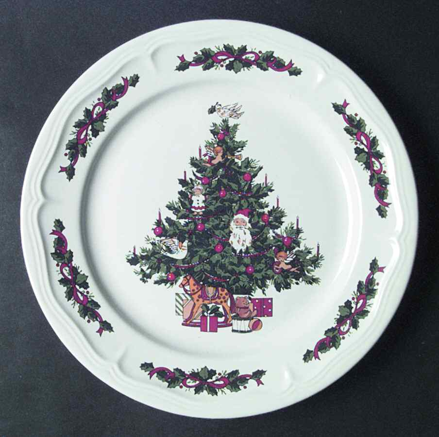 Christmas Time Embossed Dinner Plate by Tabletops Unlimited-1