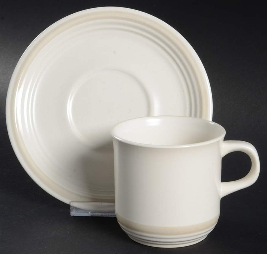 4889 Flat Cup & Saucer Set by The Cellar (China)-1