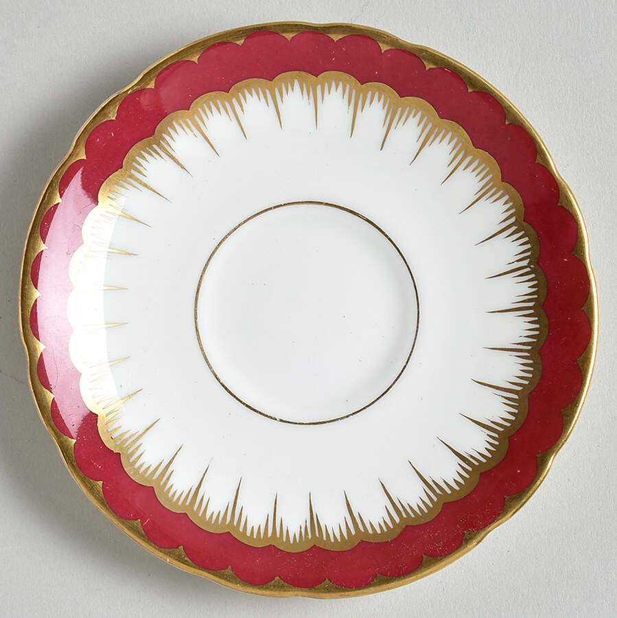 Spearpoint Red Saucer for Demitasse Cup by Coalport-1