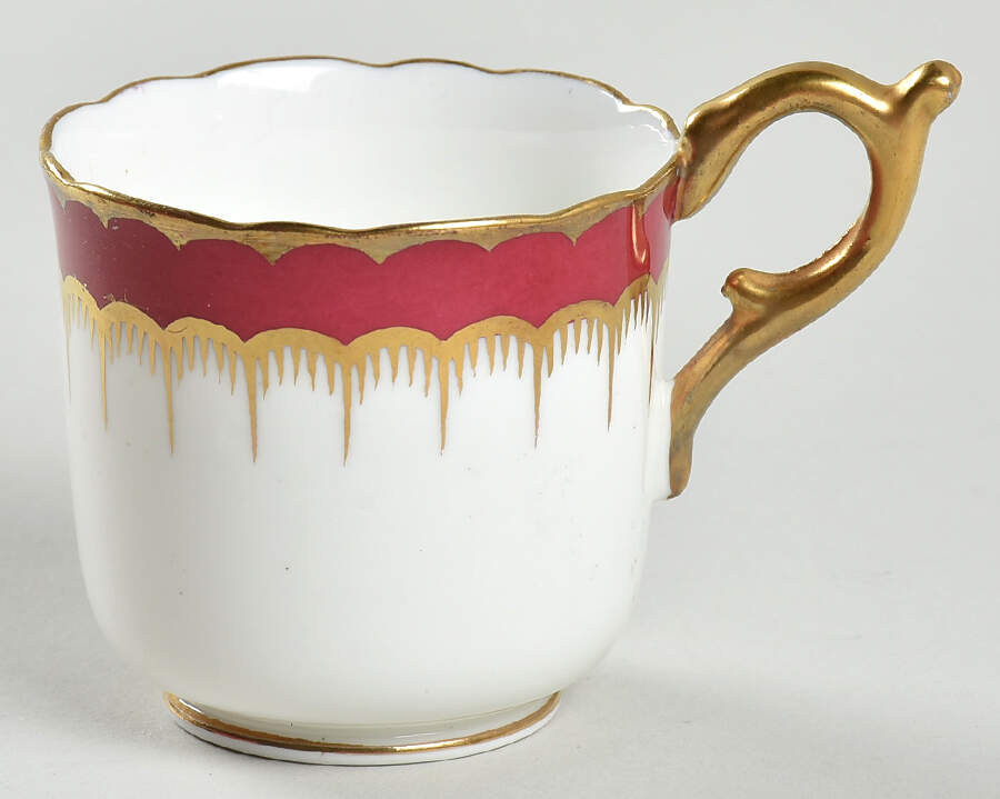 Spearpoint Red Flat Demitasse Cup by Coalport-1
