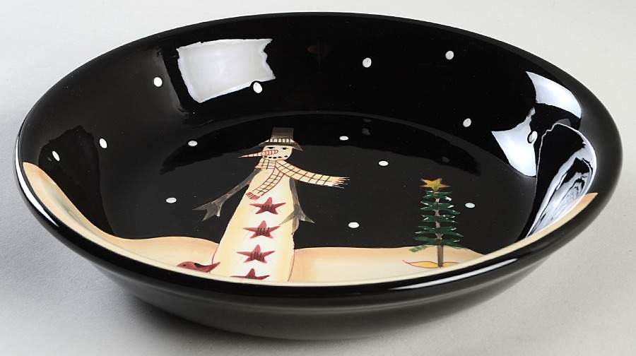 Midnight Snowman 9" Soup/Pasta Bowl by Certified International-1