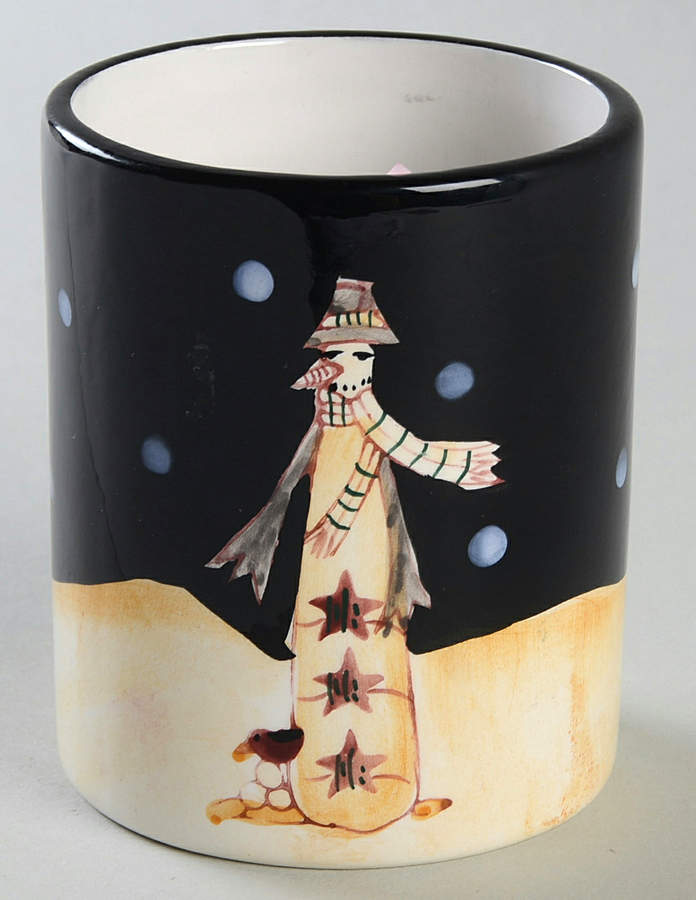 Midnight Snowman China Bathroom Tumbler by Certified International-1