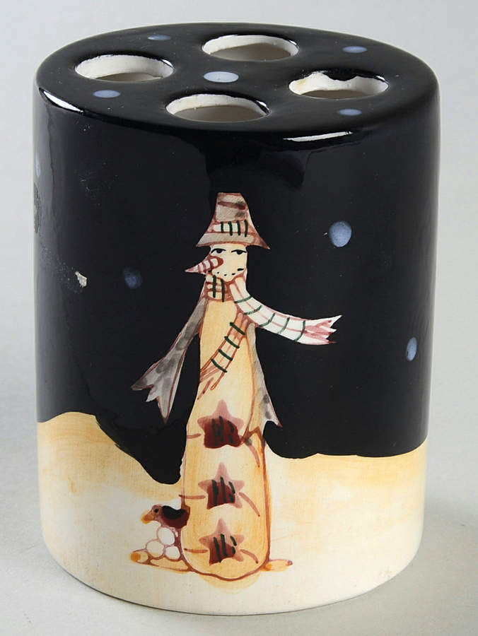 Midnight Snowman Toothbrush Holder by Certified International-1