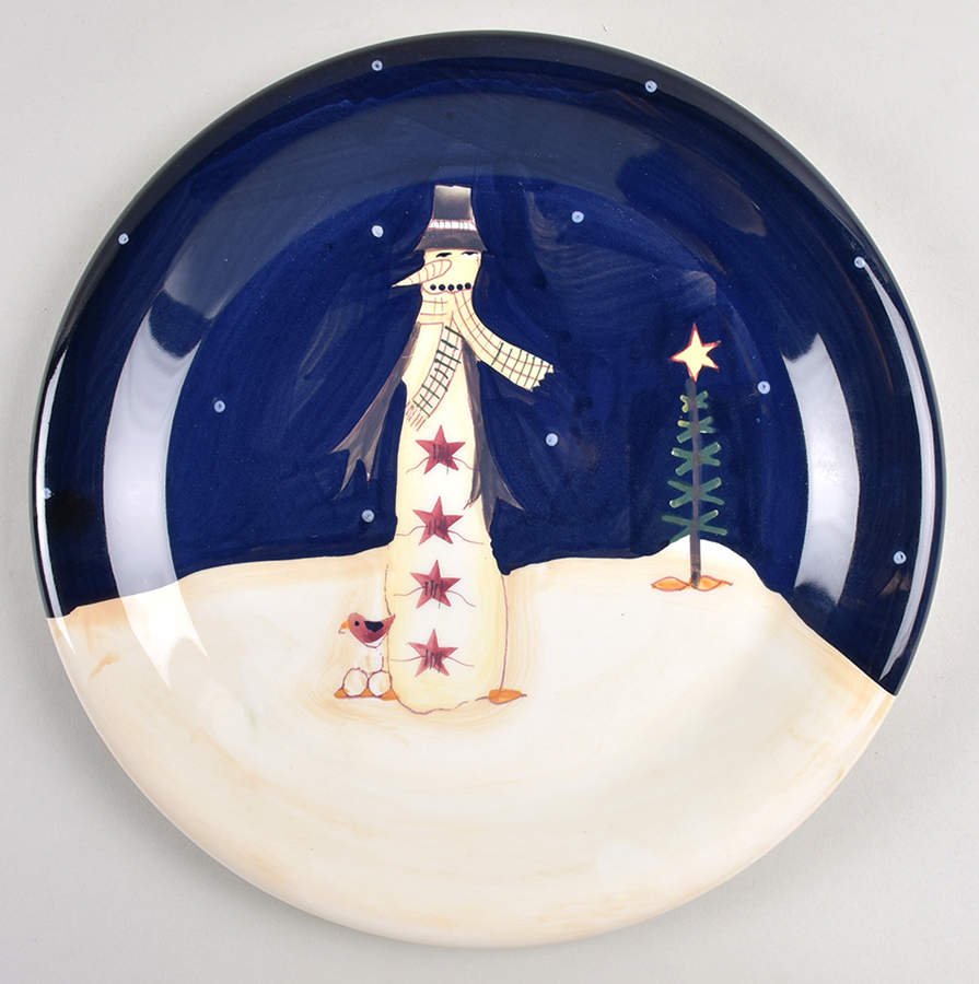 Midnight Snowman Dinner Plate by Certified International-1